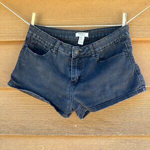 Forever 21 Black Denim Faded Shortie Jean Shorts Size 28